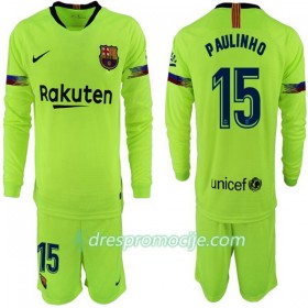FC Barcelona Dres Paulinho 15 Dječji Gostujući 2018/19 Dugim Rukavima